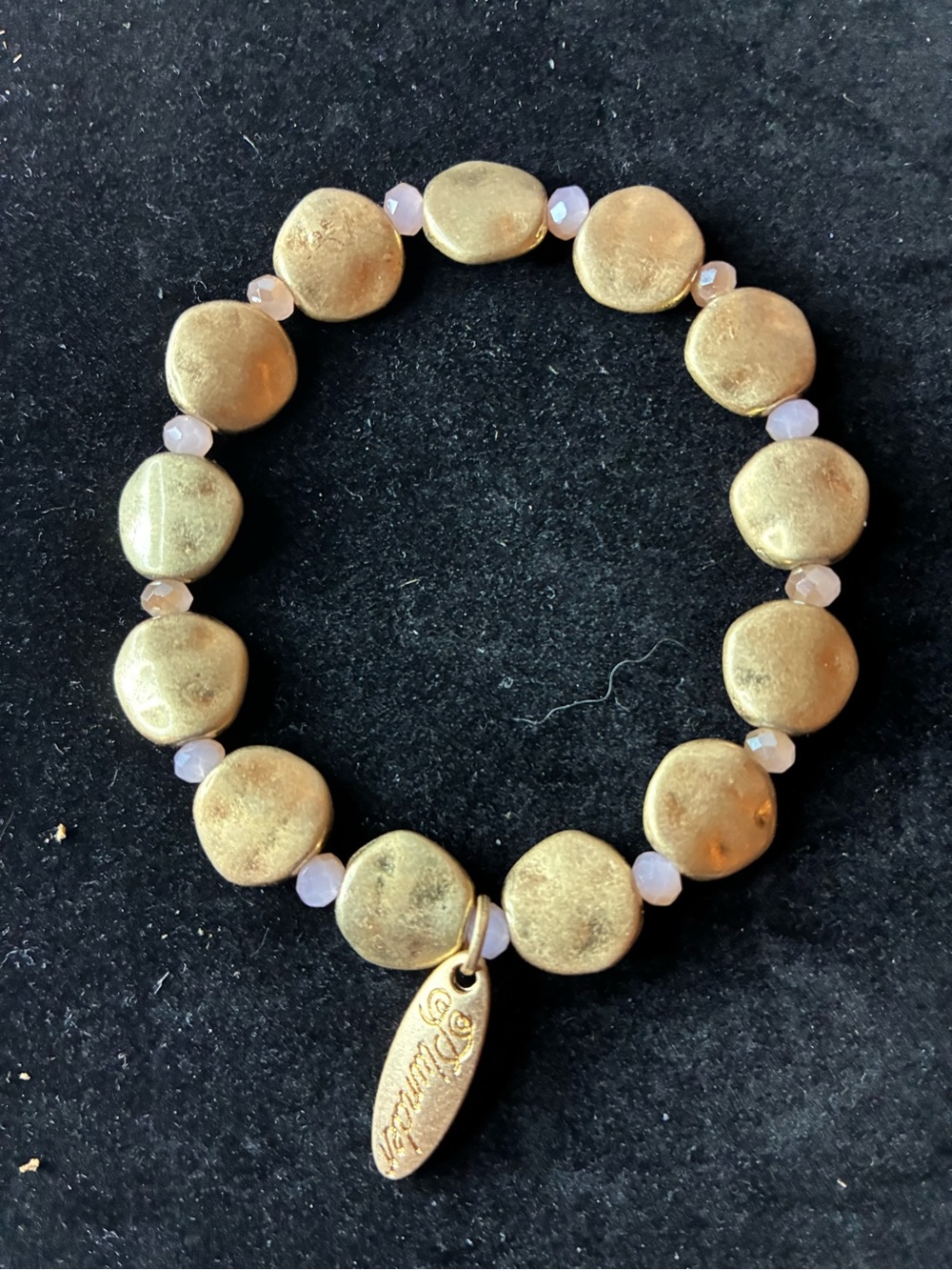 Plunder New Kallie Nicole Pink Gold Beaded Bangle Bracelet - Picture 7 of 7